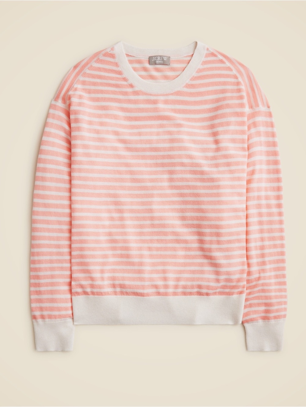 J. Crew Featherweight Cashmere Long-Sleeve T-Shirt in Stripe Sweater Crewneck